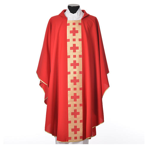 Sacred Chasuble in polyester with regular crosses 5
