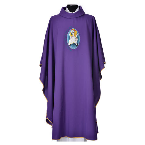 STOCK Chasuble Jubilee with LATIN application 100% polyester 3