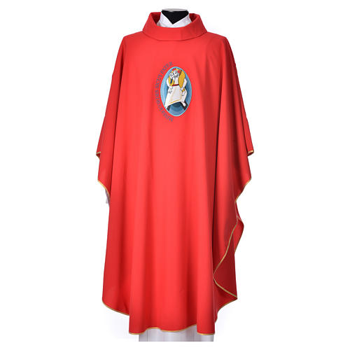 STOCK Chasuble Jubilee with LATIN application 100% polyester 5