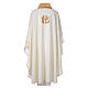 STOCK Chasuble Jubilee with LATIN application and golden finish 100% polyester s2