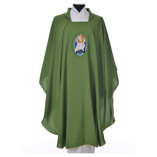 STOCK Chasuble Jubilee with LATIN machine embroided logo 100% polyester 6