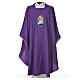 STOCK Chasuble Jubilee with LATIN machine embroided logo 100% polyester s3