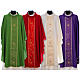 Chasuble in 100% polyester with damask filigree stole and three crosses Gamma s1