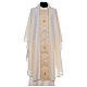 Chasuble in 100% polyester with damask filigree stole and three crosses Gamma s5