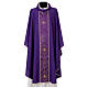 Chasuble in 100% polyester with damask filigree stole and three crosses Gamma s6