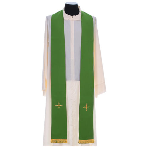 Chasuble 100% polyester bande centrale damas filigrané 3 croix brodées Gamma 8