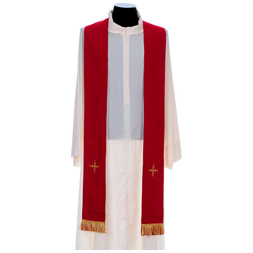 Chasuble 100% polyester bande centrale damas filigrané 3 croix brodées Gamma 9