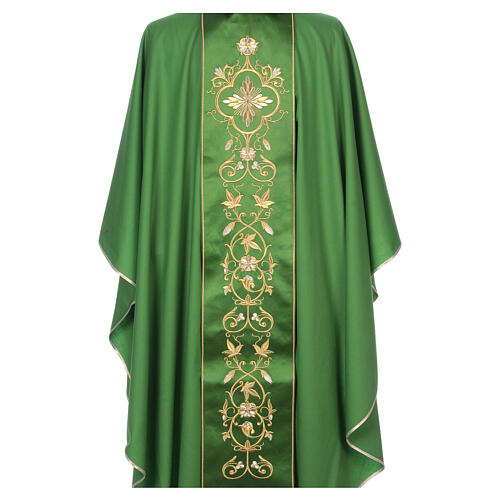 Chasuble in 100% wool and machine embroidered stole Gamma 2