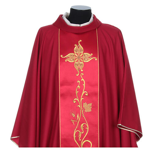 Chasuble in 100% wool and machine embroidered stole Gamma 4