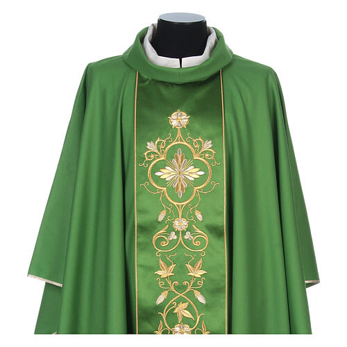 Chasuble in 100% wool and machine embroidered stole Gamma 8