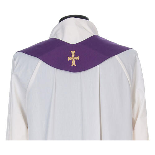 Chasuble in 100% wool and machine embroidered stole Gamma 11