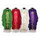 Chasuble in 100% wool and machine embroidered stole Gamma s1