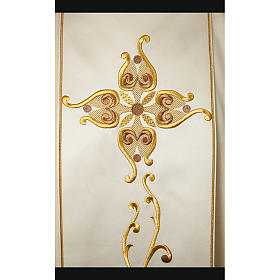Chasubles: Chasuble 100% laine et bande centrale brodée machine