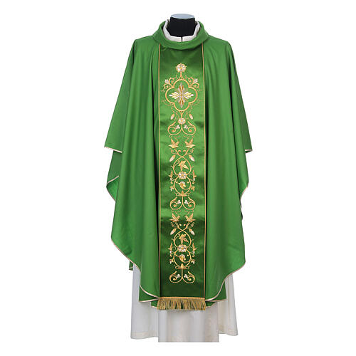 Catholic Chasuble in 100% wool and machine embroidered stole Gamma 3