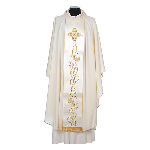 Catholic Chasuble in 100% wool and machine embroidered stole Gamma 6