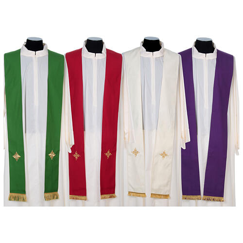Catholic Chasuble in 100% wool and machine embroidered stole Gamma 10