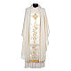 Catholic Chasuble in 100% wool and machine embroidered stole Gamma s6