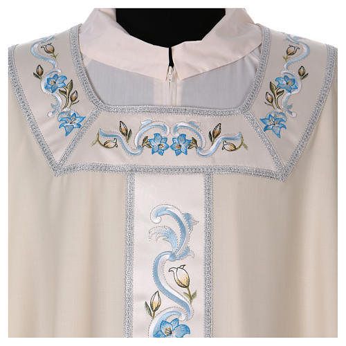 Marian chasuble in 100% wool with embroidered stole Gamma 2