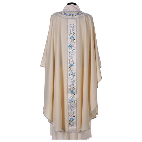 Marian chasuble in 100% wool with embroidered stole Gamma 3