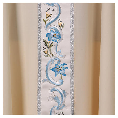 Marian chasuble in 100% wool with embroidered stole Gamma 4