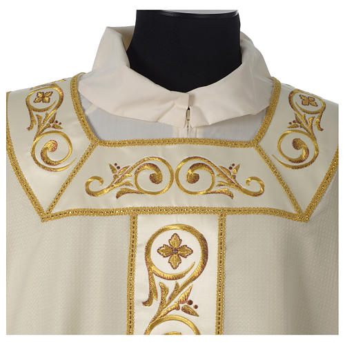 Chasuble in 100% wool with machine embroidered satin stole Gamma 2