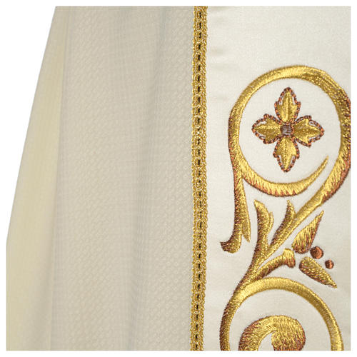 Chasuble in 100% wool with machine embroidered satin stole Gamma 5
