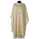 Priest Chasuble and Satin Stole in 100% wool with machine embroidered Gamma s1