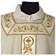 Priest Chasuble and Satin Stole in 100% wool with machine embroidered Gamma s2