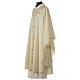 Priest Chasuble and Satin Stole in 100% wool with machine embroidered Gamma s3
