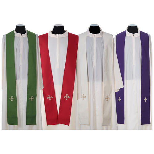 Chasuble in 100% polyester with inserts in fabric and embroidered cross Gamma 9