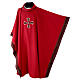 Chasuble in 100% polyester with inserts in fabric and embroidered cross Gamma s4