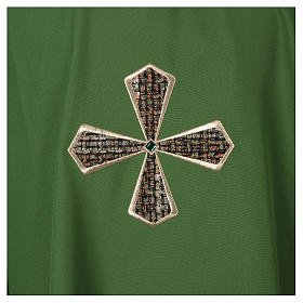 Chasubles: Chasuble 100% polyester inserts tissu croix brodée