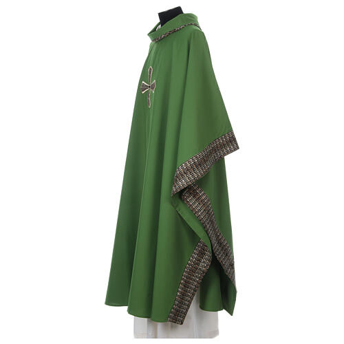 Monastic Chasuble in 100% polyester with inserts of fabric and embroidered cross Gamma 2