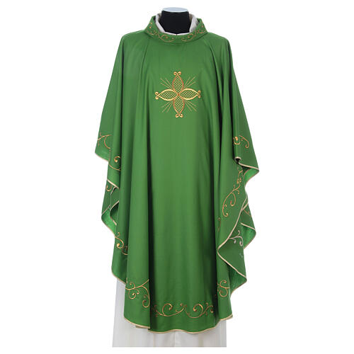 Chasuble in 100% wool with embroidered cross on neck Gamma 3