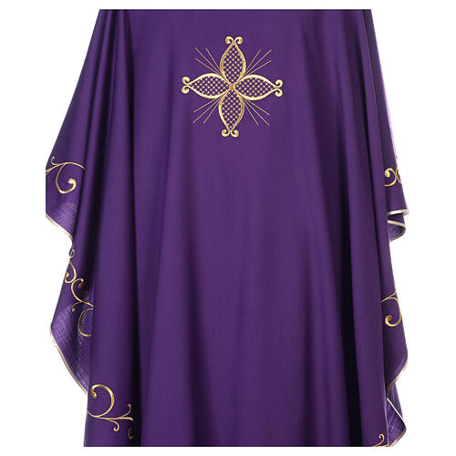Chasuble in 100% wool with embroidered cross on neck Gamma 8