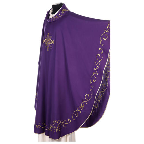 Chasuble in 100% wool with embroidered cross on neck Gamma 10
