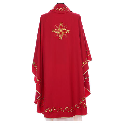 Chasuble in 100% wool with embroidered cross on neck Gamma 12