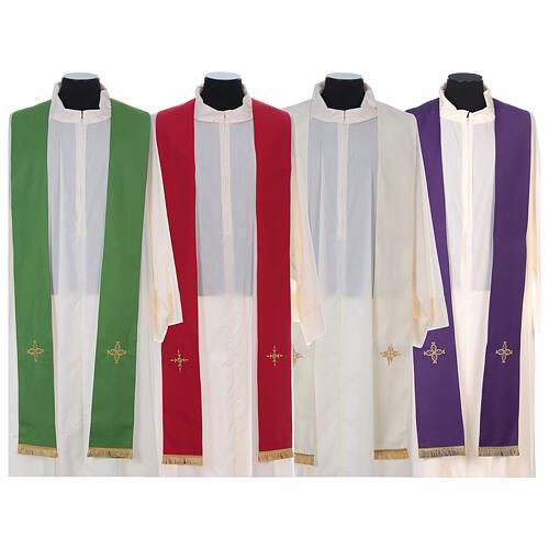 Chasuble in 100% wool with embroidered cross on neck Gamma 14