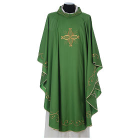 Chasubles: Chasuble 100% laine brodée croix autour et sur le col