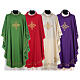 Semi-Gothic Chasuble in 100% wool with embroidered cross on neck Gamma s1