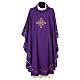 Semi-Gothic Chasuble in 100% wool with embroidered cross on neck Gamma s9