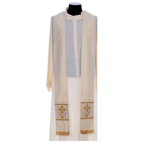 Chasuble in 100% wool with lurex and super soft damask stole Gamma 6