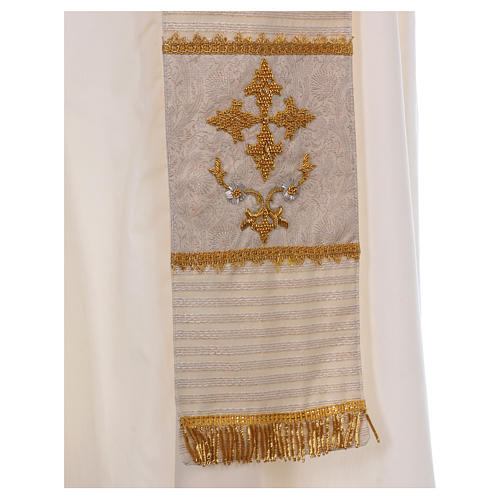 Chasuble in 100% wool with lurex and super soft damask stole Gamma 7