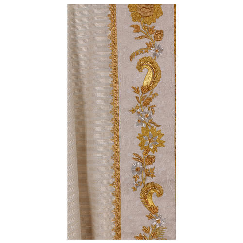 Priest Chasuble with damask stole in 100% wool with lurex and super soft Gamma 4