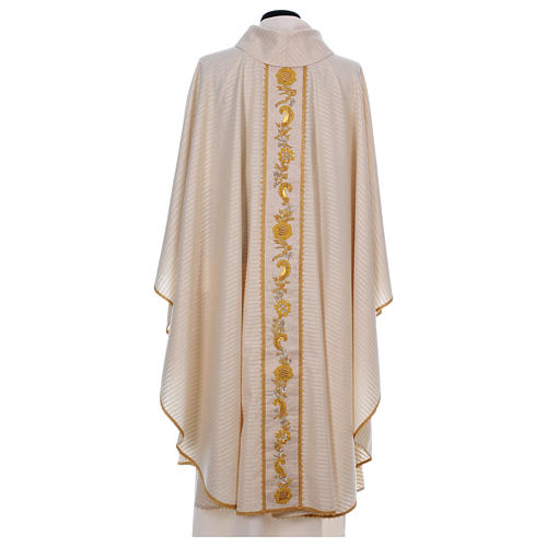 Priest Chasuble with damask stole in 100% wool with lurex and super soft Gamma 5