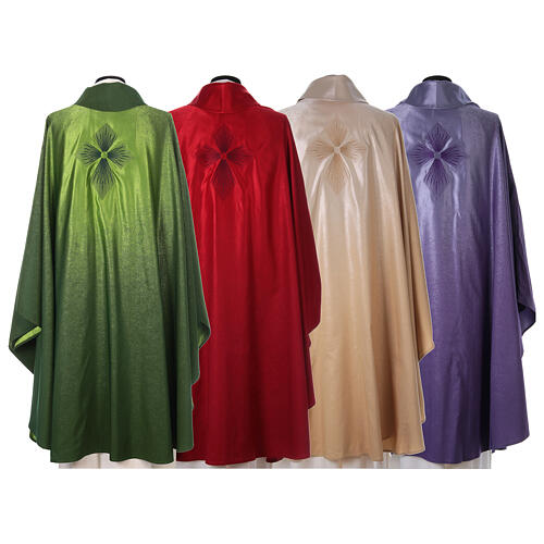 STOCK Chasuble blended colour with embroided Cross, wool Gamma 9