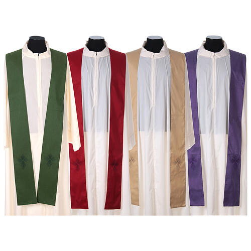 STOCK Chasuble blended colour with embroided Cross, wool Gamma 10