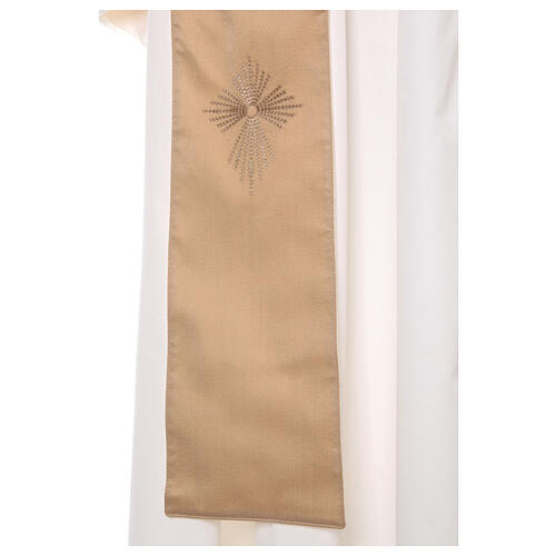STOCK Chasuble blended colour with embroided Cross, wool Gamma 11