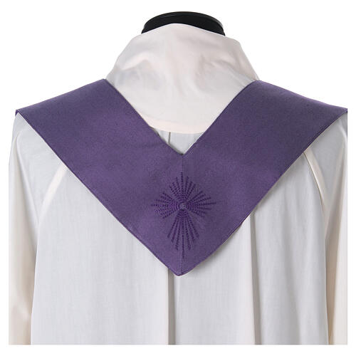 STOCK Chasuble blended colour with embroided Cross, wool Gamma 12
