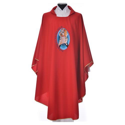 STOCK Casula Giubileo Misericordia scritta TEDESCO poliestere ricamato macchina 5